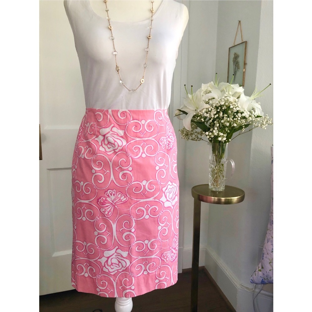 Lilly Pulitzer Pink Floral Skirt